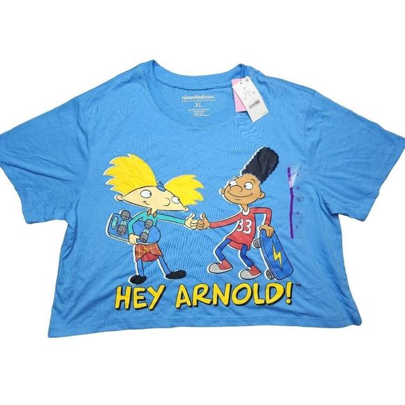 Nickelodeon Hey Arnold Crop T-Shirt Women's Size XL - Picture 1 of 4